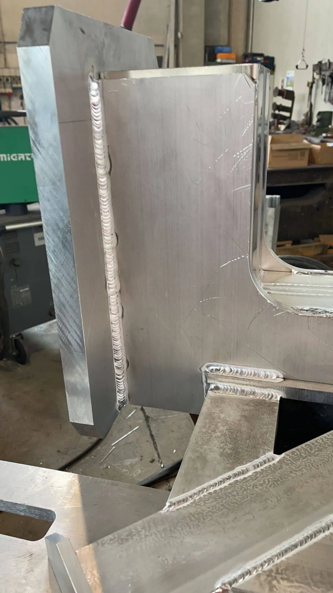 Subansamblu sudat din aluminiu cu cordoane TIG